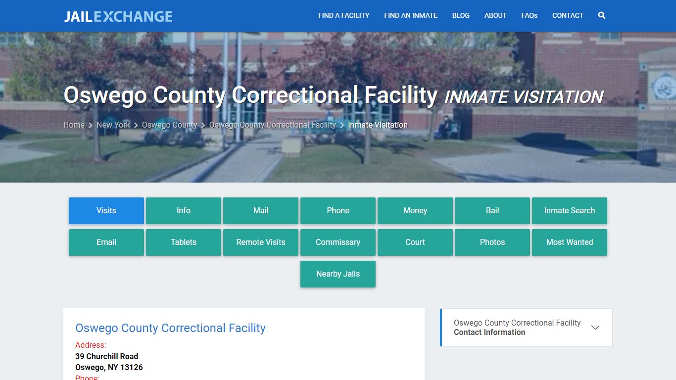 Inmate Visitation - Oswego County Correctional Facility, NY - Jail Exchange